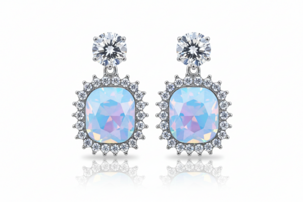 Aurora Crystal Halo Drop Earrings