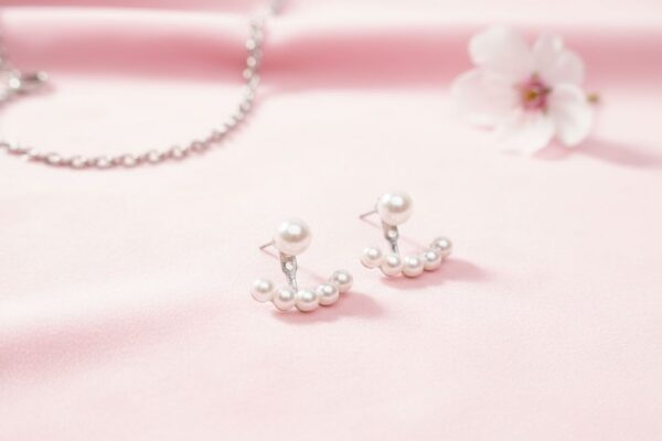 Pearl Crown Double-Sided Stud Earrings