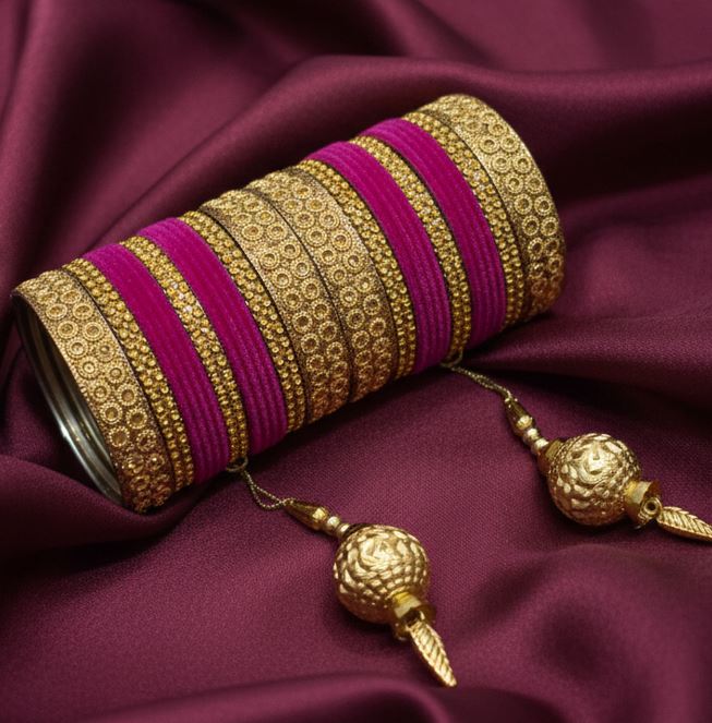 Royal Fuchsia Bridal Bangle Set