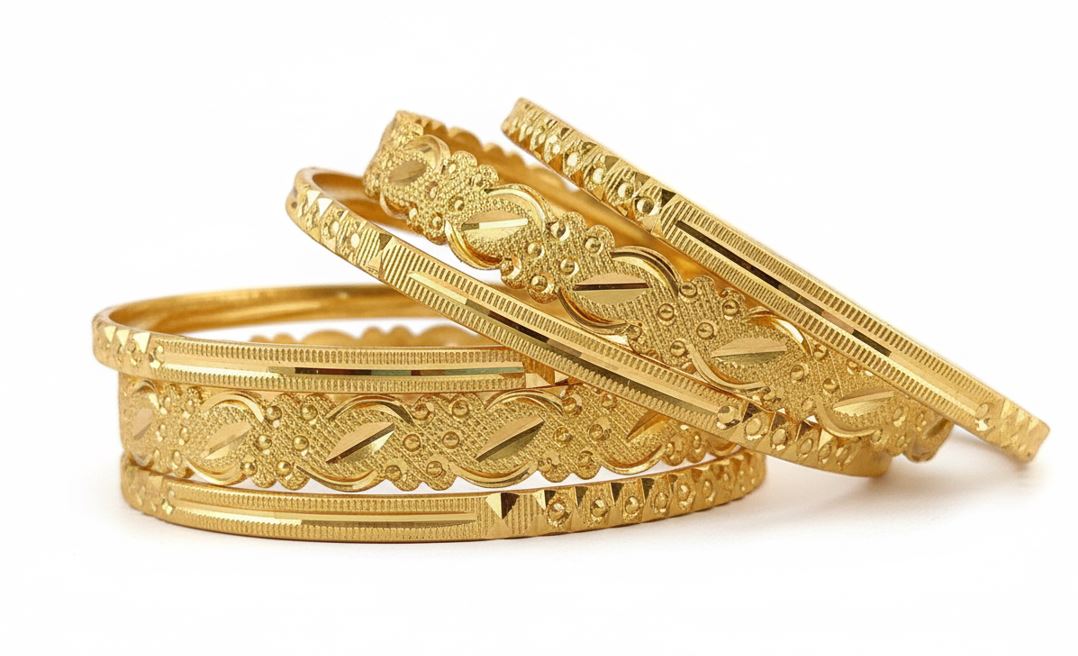Golden Grace Designer Bangle Set
