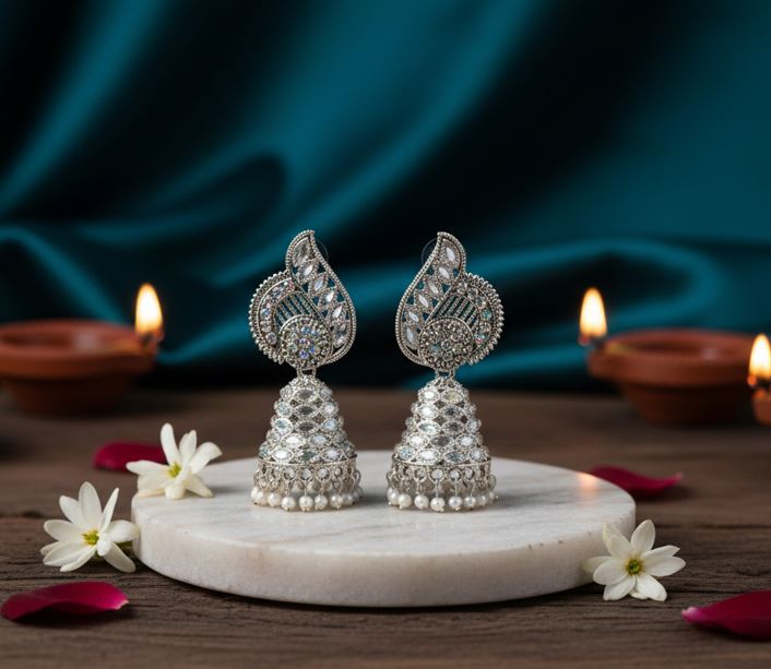 Vintage Pearl Jhumka Earrings
