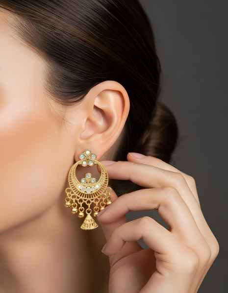 Royal Blossom Chandbali Jhumka Earrings