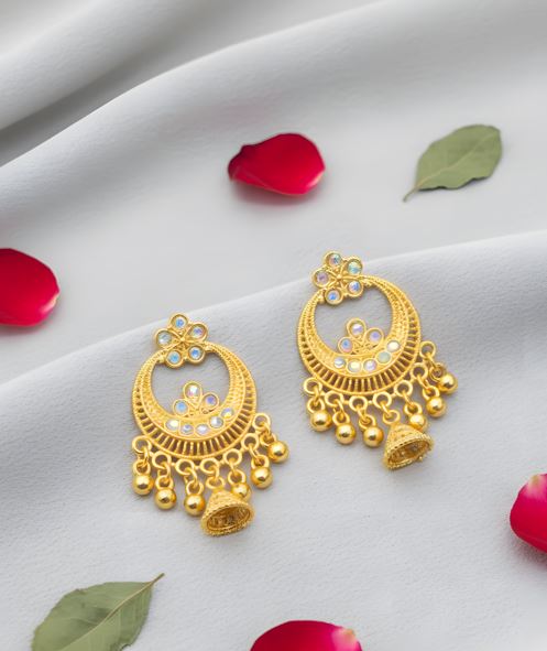 Royal Blossom Chandbali Jhumka Earrings