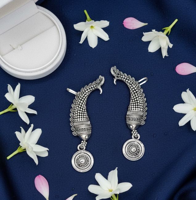 Antique Peacock Ear Cuff Earrings