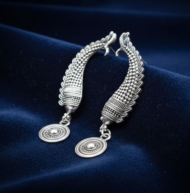 Antique Peacock Ear Cuff Earrings