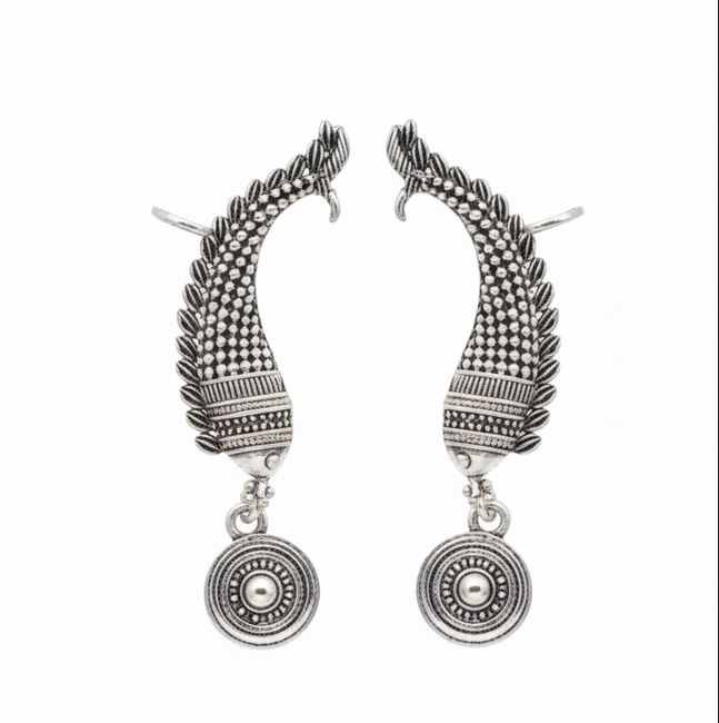 Antique Peacock Ear Cuff Earrings
