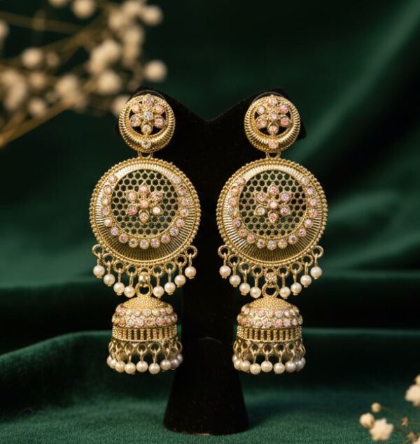 Royal Noor Chandbali Jhumka Earrings