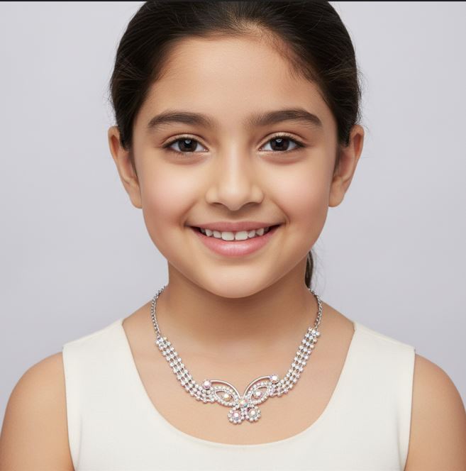 Crystal Bloom Butterfly Necklace
